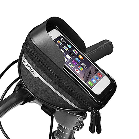 Image of B-Soul Waterproof Cycle Frame Bag with Touch Screen Bicycle Pouch Mobile Holder for All Phones Under 6.8 Inches (Black)