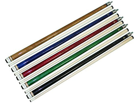 Image of Set of 5 Wrapless Brand New Aska L3 Billiard Pool Cues, 58" Hard Rock Canadian Maple, 13mm Hard Le Pro Tip, Mixed Weights, Black, Blue, Brown, Green, Red. Perfect Quality. Improve Your Game Room
