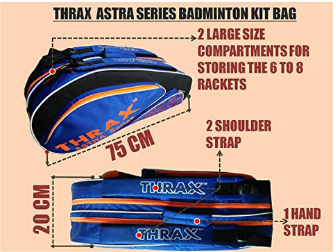 Image of Thrax Astra Series Fabric Badminton Kit Bag (Black and Blue)
