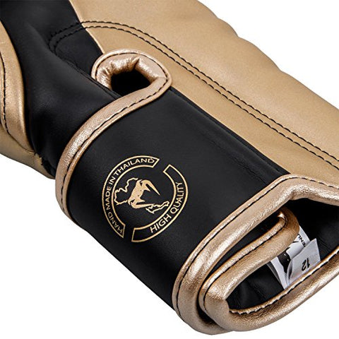 Image of Venum Elite Boxing Gloves - Black/Gold - 12oz