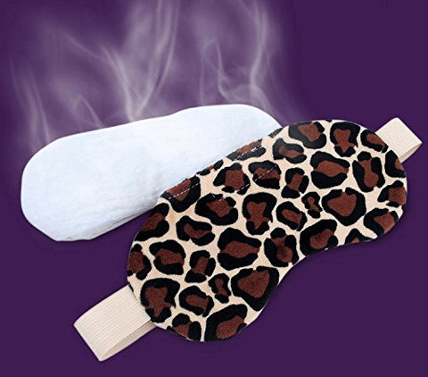 Image of Leopard : FOMI Hot Eye Mask. Microwaveable, Reusable. Lavender Scented, Migraine / Headache Relief. Reduce Eye Puffiness / Dark Circles. New Clay Bead Technology - Penetrates Soothing Moist Heat