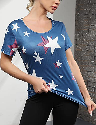 Image of Women's Short Sleeve Yoga Tops Activewear Running Workout T-Shirt