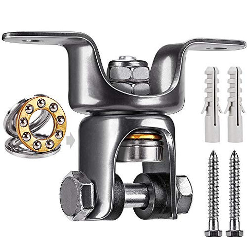 Image of Dolibest Permanent Antirust Stainless Steel 304 Heavy Duty Boxing Punching Bag Hnager,700 LB Capacity, 360° Rotation Wood Beam Holder with 2 Wood Screws for Wooden Sets, Bearing Design