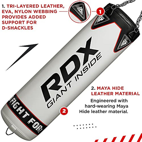 Image of RDX Punching Bag for Boxing Training - Filled Heavy Bag Set with Punch Gloves and Hanging Chain - Great for Grappling, MMA, Kickboxing, Muay Thai, Karate, BJJ and Taekwondo - Available in 4FT 5FT