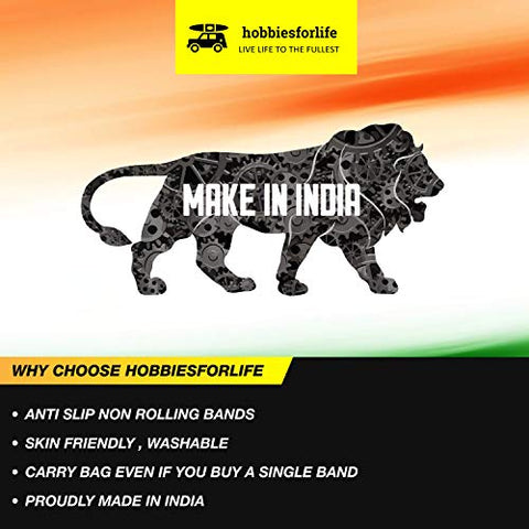 Image of Hobbiesforlife Anti Slip Resistance Loop Bands for Workout with Exercise Bands ebook and Carrybag. Resistance Bands for Workout for Men and Women for Toning Hips Thighs and Legs(Red)