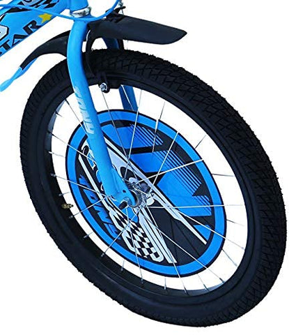 Image of RAW BICYCLES 20T Sports BMX Single Speed Kids Bicycle with Semi Assembled Tyre and Tube with Training Wheels for 7 to 10 Years Boys & Girls ( FS Sky Blue , 20 Inches )