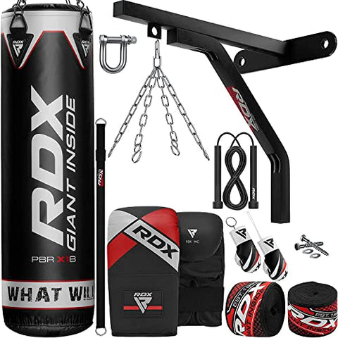 Image of RDX Punching Bag Boxing Training, 15pc Filled 5ft 4ft Heavy Duty set, Wall Bracket Punching Gloves Steel Chain, Maya Hide Leather, Kickboxing MMA Grappling Muay Thai Karate BJJ, Adult Home Gym Fitness