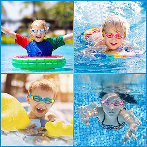 Image of Elimoons Kids Swim Goggles, Pack of 2, Swimming Glasses for Children and Early Teens from 3 to 15 Years Old, Clear Vision, Anti-Fog, Waterproof, UV Protection