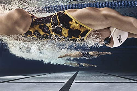 Image of Speedo Silicone Solid Swim Cap, White, One Size/White