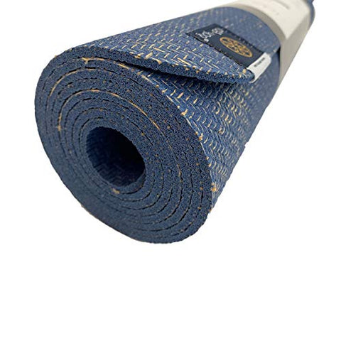 Image of Ida Yog Eco-Friendly Yoga Mat Sturdy Top Layer, Anti-Slip, Right Thickness (4 Millimeters) Bhoomi Practice mat in Cobalt Blue