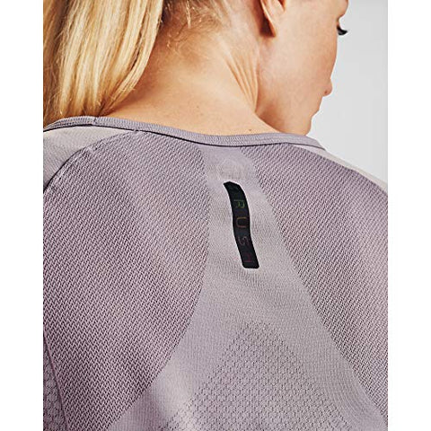 Image of Under Armour Women's Rush Seamless Short Sleeve T-Shirt , Slate Purple (585)/Black , Large