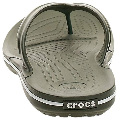 Image of crocs Unisex Adult Crocband Flip Army Green/White Flop-10 UK Men (M11) (11033)