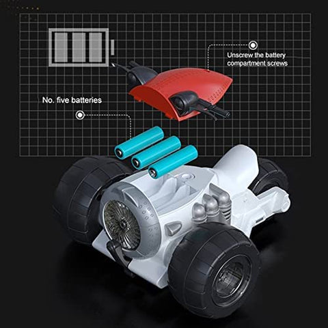 Image of HALO NATION ® Stunt Motorcycle Bike Toy Car with Light Effects Rotating Super Trick 360° Spinning Action Drift Racing Motorcycles RC Stunt Car for Toddler Kids Infants , Red