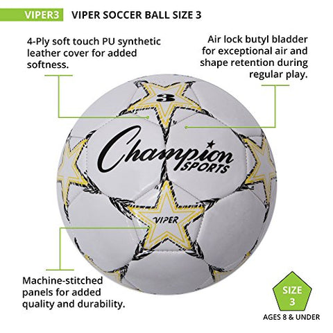 Image of Champion Sports Viper Soccer Ball, Size 3