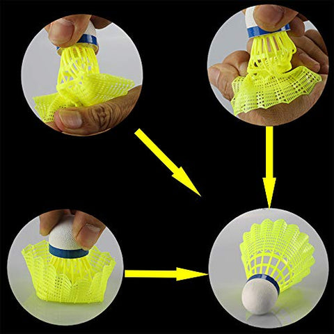 Image of Senston Nylon Badminton Shuttlecocks Sports Birdies Shuttlecock 12PCS for Outdoor Indoor Sports Activities - Yellow
