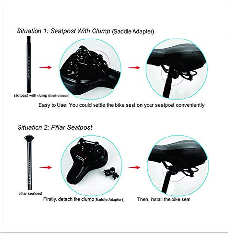 Image of ShreNik Saddle Seat for Bicycle Cycle Soft Cushion Complete Seat (Black)