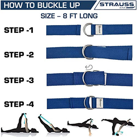 Image of Strauss Yoga Belt, 8 Feet, (Blue)