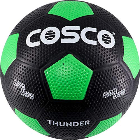 Image of Cosco 14051 Thunder Rubber Football, Size 5, (Multicolour)
