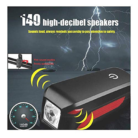 Image of FASTPED 350LM 3 Modes Standard USB Charging 2000mAh Battery Bike Light with 120db Horn Single Item€¦