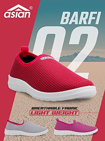 Image of ASIAN BARFI-02 Sports Running Sneakers for Ladies | Sports Shoes Running Shoes for Girls Stylish Walking, Gym & Party Walking Shoes for Women (Grey, Numeric_6)