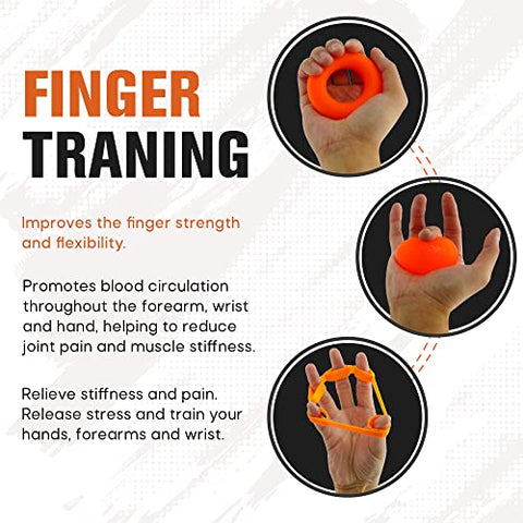 Image of SOLARA Hand Gripper Set of 5, Finger exercise equipment Hand Grip for Gym, Hand Grip strengthener & Hand Exercise equipment | Mobile app with 5 eBooks and 50 plus Videos