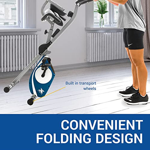 Image of AFTON FB350 Steel Folding Exercise Bike, Silver