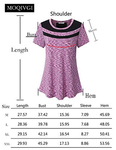 Image of MOQIVGI T Shirts for Women Sports, Short Sleeve Workout Clothes, Juniors Soft Breathable Mesh Patchwork Dry Fit Tops Daily Lounge Vacation Casual Wear Blue Large