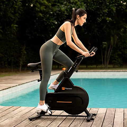 Image of Flexnest Flexbike Lite Exercise Cycle | Smart Bluetooth Exercise Cycle for home with 500+ Live Classes on App, 100 Resistance Levels Cycle for exercise at Home Gym Workout & Cardio Spin Bike Cycling Machine gym equipment(Black)