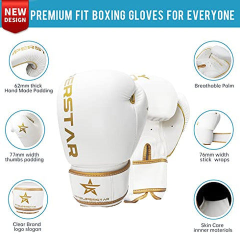 Image of MYSUPERSTARBOXING Pro Boxing Fighting Bag Gloves for Training Sparring Mitts Muay Thai MMA UFC Kickboxing handwraps,Gift for Gym School Class,Punching Bag Gloves Gift for Man Women Kids
