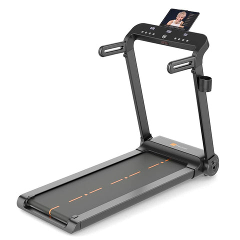 Image of Flexnest Flextread 5HP Peak German-Designed Treadmill with in-Built Bluetooth Speaker, 500+ Classes and Virtual Walks for Home Walking and Running Pad - Black