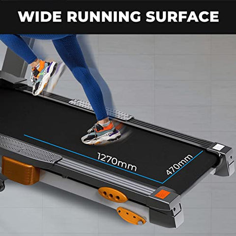 Image of Durafit Heavy Multifunction 5 HP Peak DC Motorized Treadmill with Max Speed 16 Km/Hr, Max User Weight 120 Kg, Spring Suspension Technology