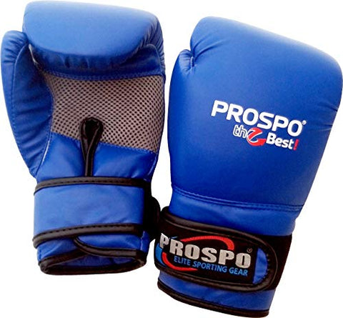 Image of Prospo Top-Grade Boxing Gloves, Kickboxing Bagwork Gel Sparring Training Gloves, Muay Thai Style Punching Bag Mitts, Fight Gloves Men & Women (Blue, 16 oz)