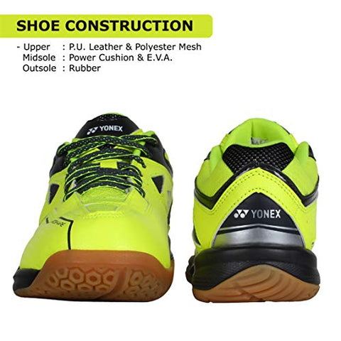 Image of YONEX SHB 36EX Men's Microfiber Non Marking Power Cushion Badminton Shoes, (Bright Yellow, 9 UK)