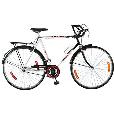 Image of Hero Hawk Nuage 27T Single Speed Hybrid Bike (Black Silver, Ideal For : 12+ Years )