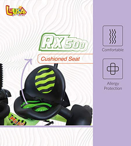 Image of Luusa RX-500 Kids / Baby Tricycle with Parental Control , Cushion seat and seat Belt for 12 Months to 48 Months Boys / Girls / Kids. Carrying Capacity Upto 30kgs ( Green ))