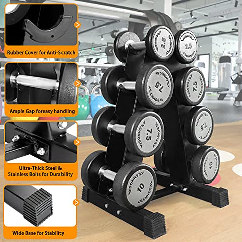Image of Uprimu A-Frame Dumbbell Rack,4 Tier Weight Rack for Dumbbells, Rack Stand Dumbbell Weight Storage for Home Gym (300-Pound Weight Capacity)