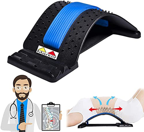 Image of Marklif Magic Back Braces Stretching Device for Bed, Chair & Car, Multi-Level Lumbar Support Stretcher for Lower and Upper Muscle Pain Relief