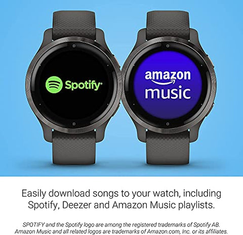 Image of Garmin Venu 2S, Smaller-Sized GPS Smartwatch with Advanced Health Monitoring and Fitness Features, Slate Bezel with Graphite Case and Silicone Band, (010-02429-70)