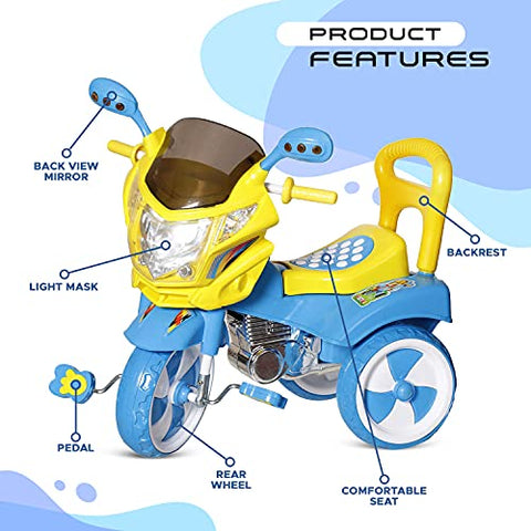 Image of Dash Stylish Kids Tricycle , tricycles , Kids Cycle , Ride on for boy and Girl for 2 to 5 Years with Under seat Storage Space, Lights and Music (Blue)