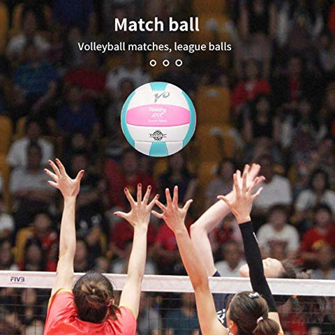 Image of Premium Volleyball - Waterproof Indoor/Outdoor Official Volleyball for Boys/Girls, Gift for Birthday, Xmas Dayï¼Ë†Pinkï¼Å’Blueï¼Å’Whiteï¼â€°
