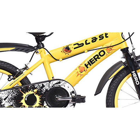 Image of Hero Unisex-Youth Blast 16T Single Speed Mountain Bike Cycle (Yellow) (Hero Blast 16T)