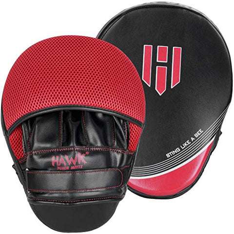 Image of Punching Mitts Kickboxing Muay Thai MMA Boxing Mitts Training Focus Punch Mitts Bags Hand Target Pads for Kids, Men & Women (Pair) (Red)