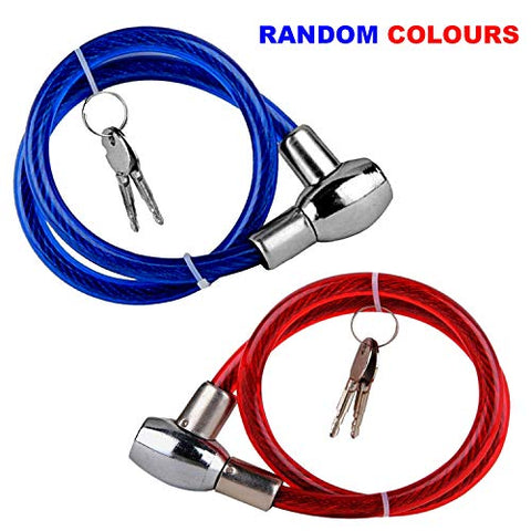 Image of AllExtreme EXHBL1M Heavy Duty Multipurpose Cable Lock for Bike, Luggage, Helmet, Steel Keylock, Anti-Theft (Multicolor)