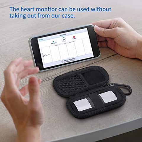 Image of Case for AliveCor KardiaMobile 6L Wireless 6-Lead EKG, Protective Cover Storage Bag (Black)