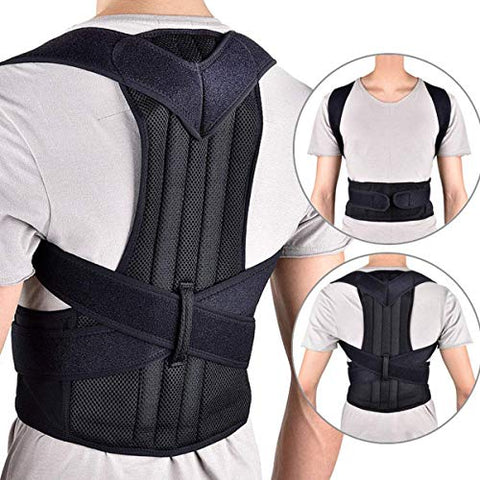 Image of QOZWEID Posture Corrector for Men Back Support Belt for Pain Relief for Women Adjustable Upper Back Straightener Shoulder and Chest Brace (L)