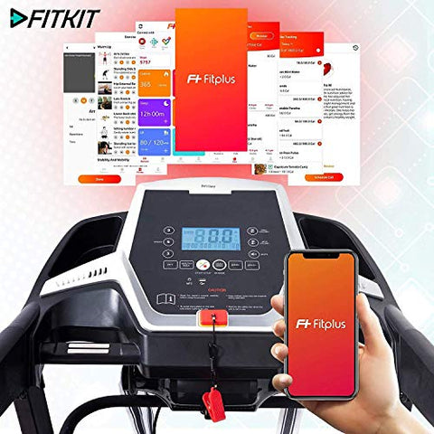 Image of Fitkit XR Series 3.25HP Peak DC-Motorized Treadmill with Free At Home Installation - Black