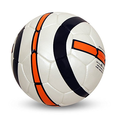 Image of Nivia Simbolo Football, Size 5 (White/Orange), leather