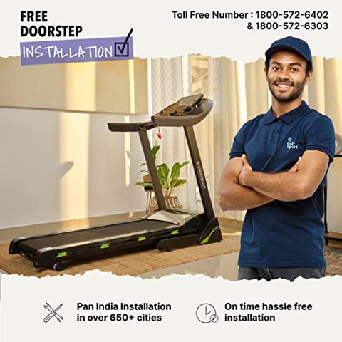 Image of Cultsport c2 4HP Peak DC-Motorised Treadmill (Max Speed: 16km/hr, Max Weight: 120 Kg) with Free at Home Installation, Trainer Led Sessions by Cultsport