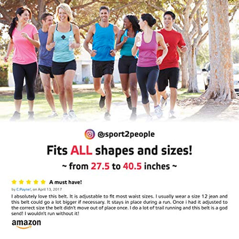 Image of sport2people Running Belt USA Patented - Hands-Free Workout Fanny Pack - iPhone X 8 11 12 Pro Buddy Pouch for Runners - Freerunning Reflective Waist Pack Phone Holder - Fitness Gear Accessories