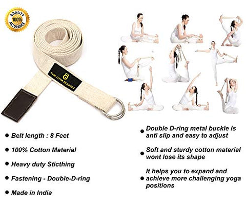 Image of The gym Bucket Yoga Pilates Brick Wooden Block for Yoga Support for Decent Poses (1 Brick +Strap)